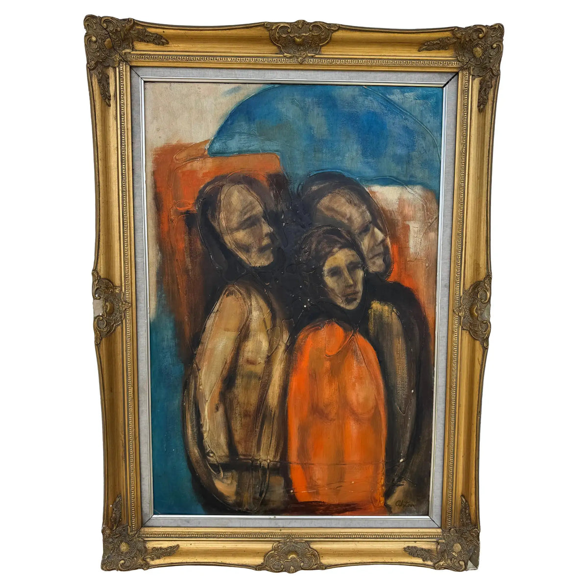 Charles Alston 1957 Large Oil on Masonite Figurative Painting