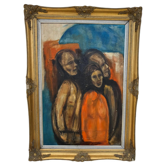 Charles Alston 1957 Large Oil on Masonite Figurative Painting