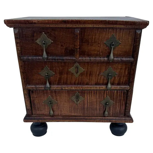 Miniature antique George iii Style Curly Maple chest