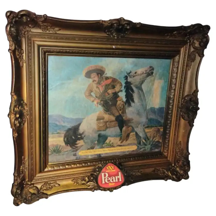 Vintage Pearl Beer Framed Advertising Sign
