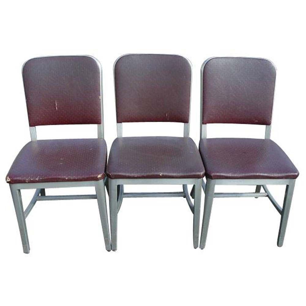 General Fireproofing Vintage Aluminum Side Chairs Multiple Available