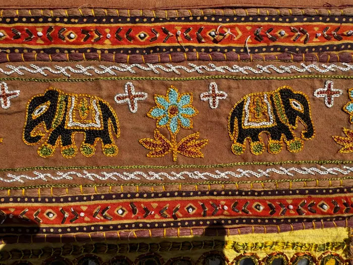 hand dyed batik textile wall hanging boho style