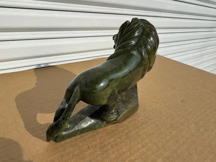 carved jade lion figurine classic asian guardian statue