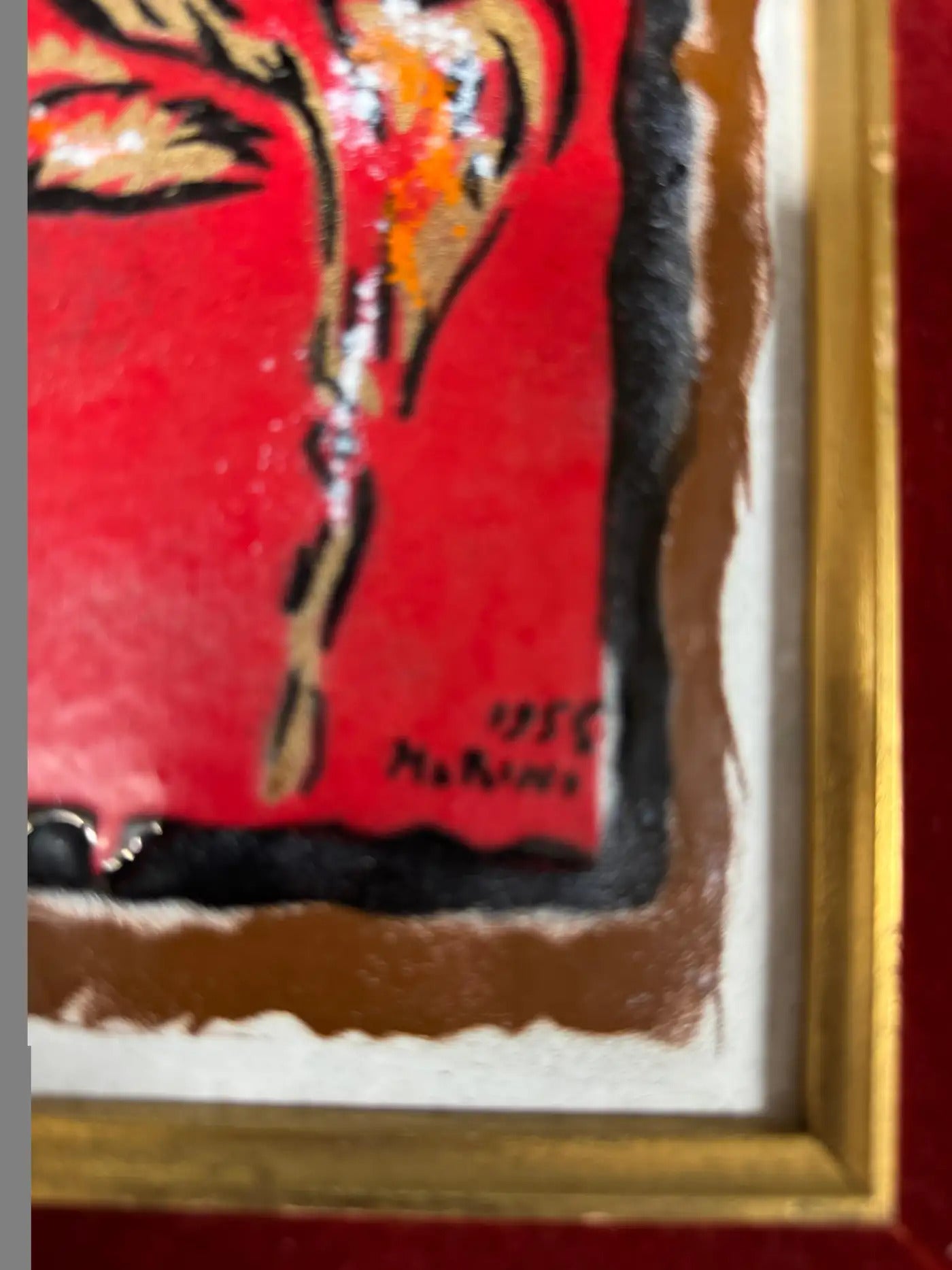 Enamel on copper art horse and rider, Metro Retro Furniture