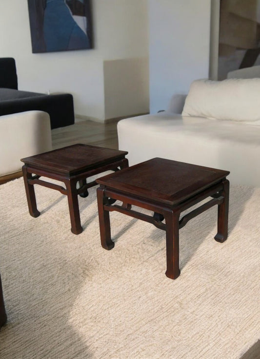 20.25″ Pair of Vintage Chinoiserie Side Tables