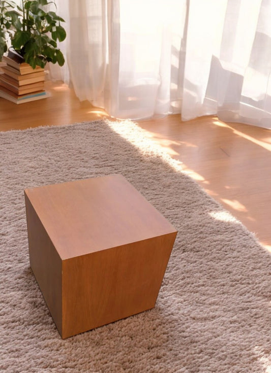 20″ Cube All Wood Cherry Block Table