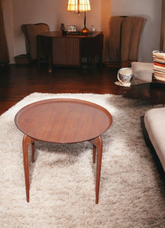 20″ Fritz Hansen Collapsible Teak Side End Table