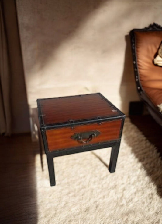 24.5″ Two Toned Wooden Chest Side Table