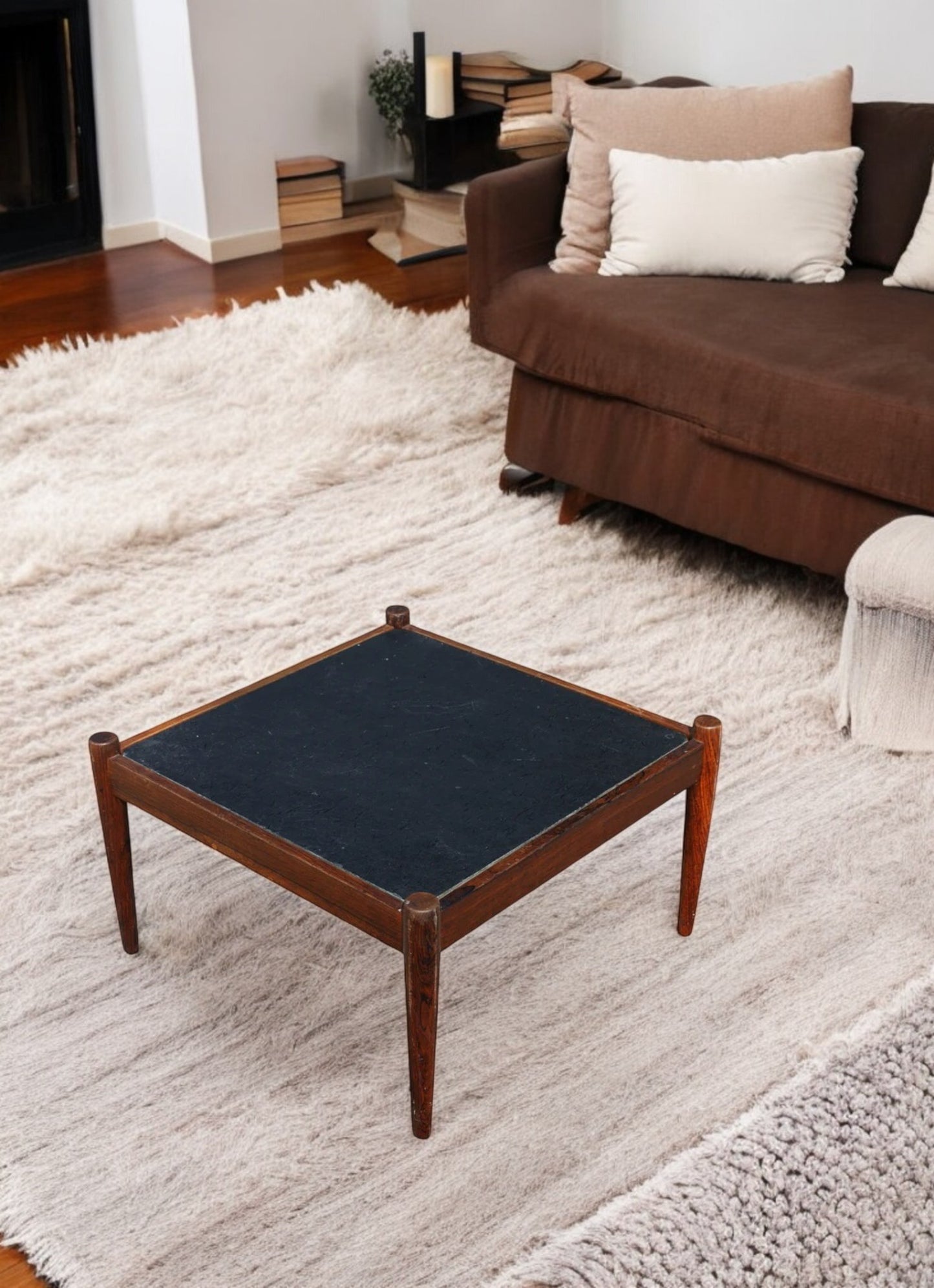 24″ Borge Mogensen Danish Rosewood Slate Coffee Table