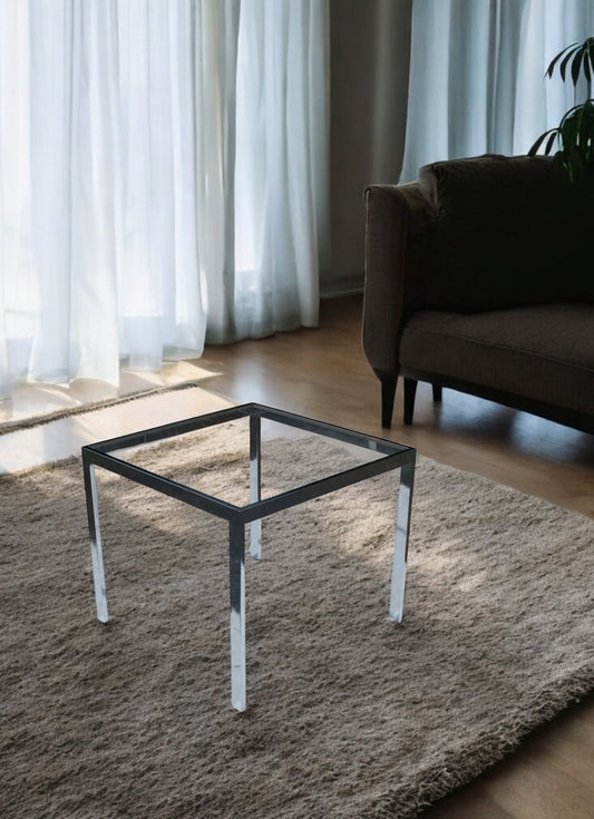 26″ Vintage Square Chrome Side End Table Base