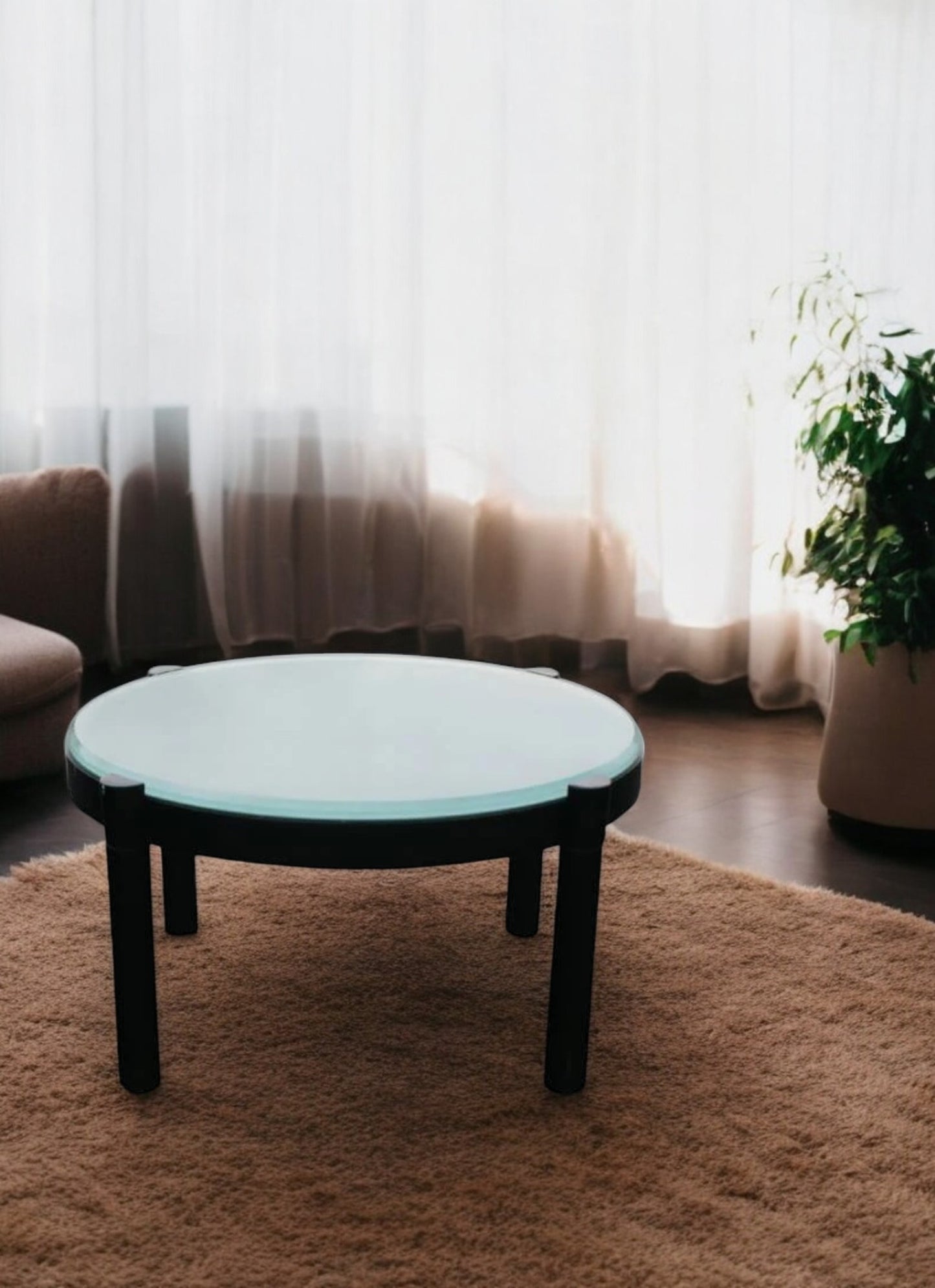 3/4″ Glass Top Modern Coffee Table