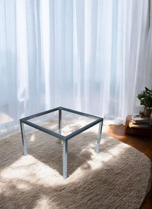 30″ Vintage Square Aluminum Side Table Base