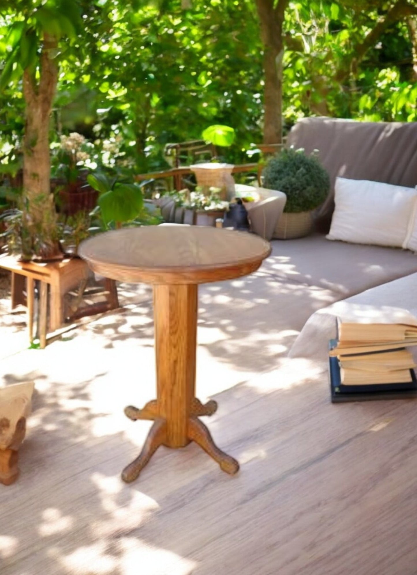 30″ Wood Round Top Bar – Side Table