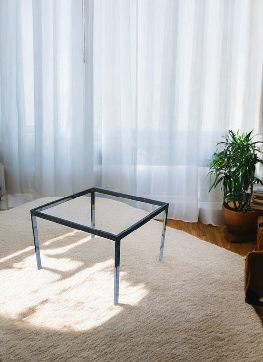 32″ Vintage Square Chrome Side End Table Base