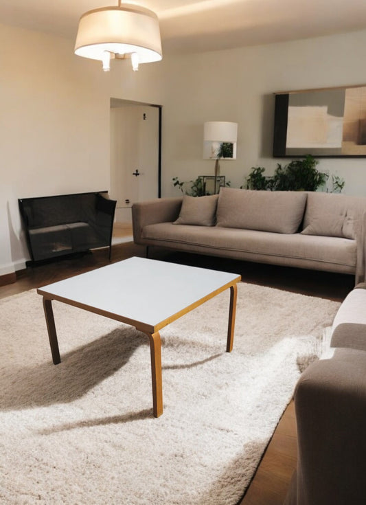 4 Ft. Square White Laminate Table by Alvar Aalto for Artek