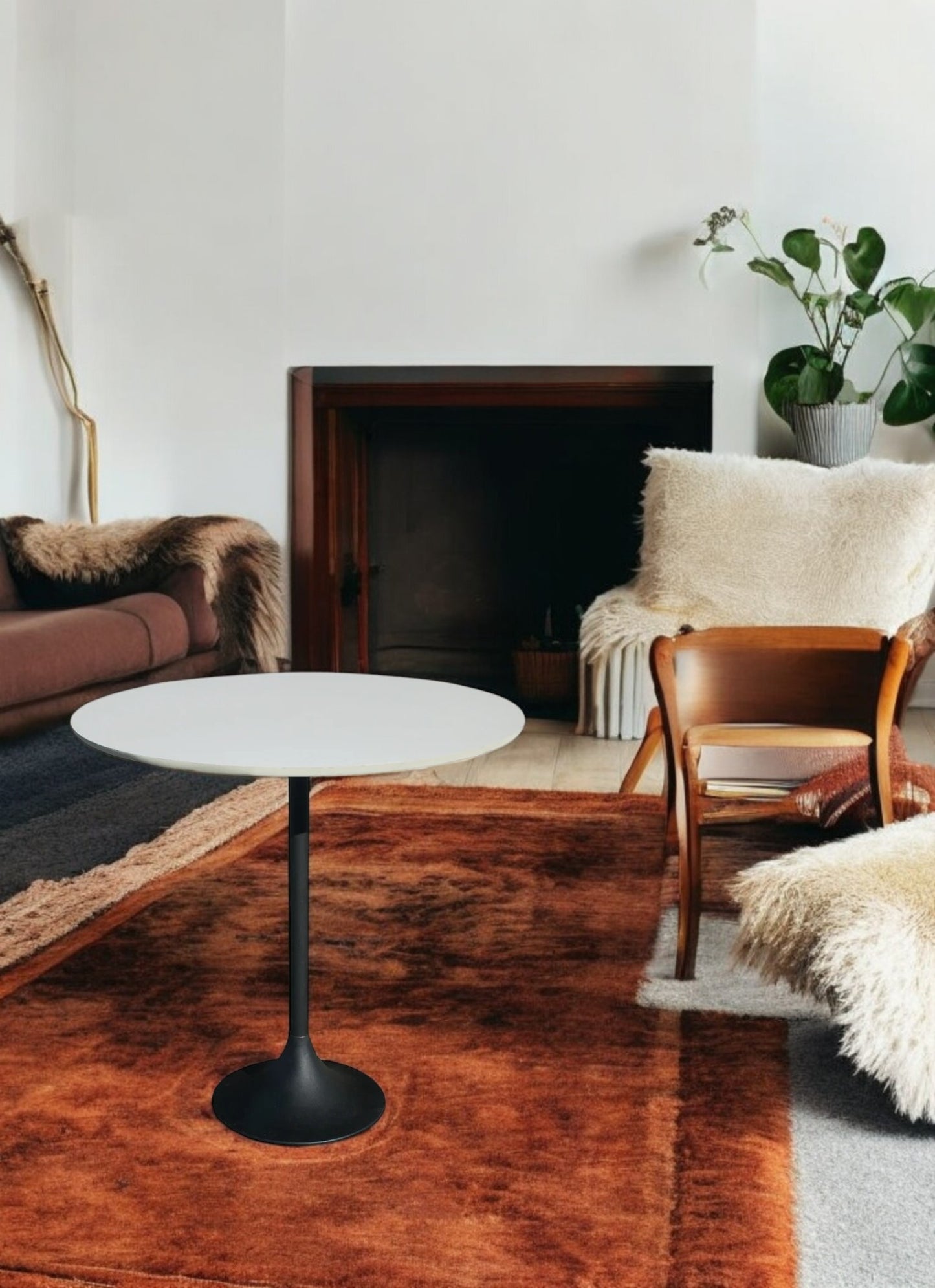 42″ Round Vintage Saarinen Style Tulip Bar Cocktail Table