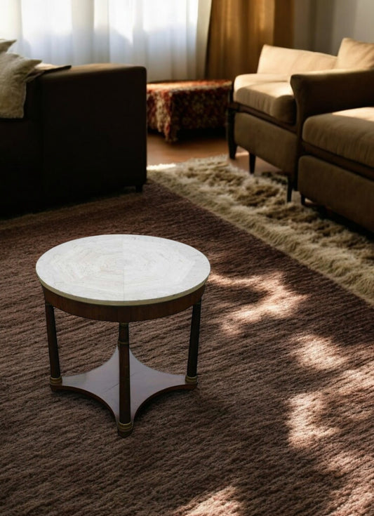 French Empire Arts Furn Mahogany Marble Side Table