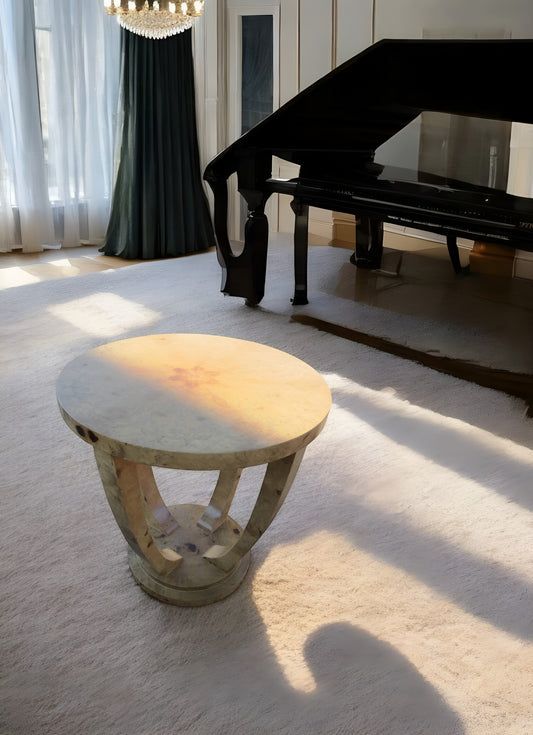 Art Deco Style Burled Occasional Table