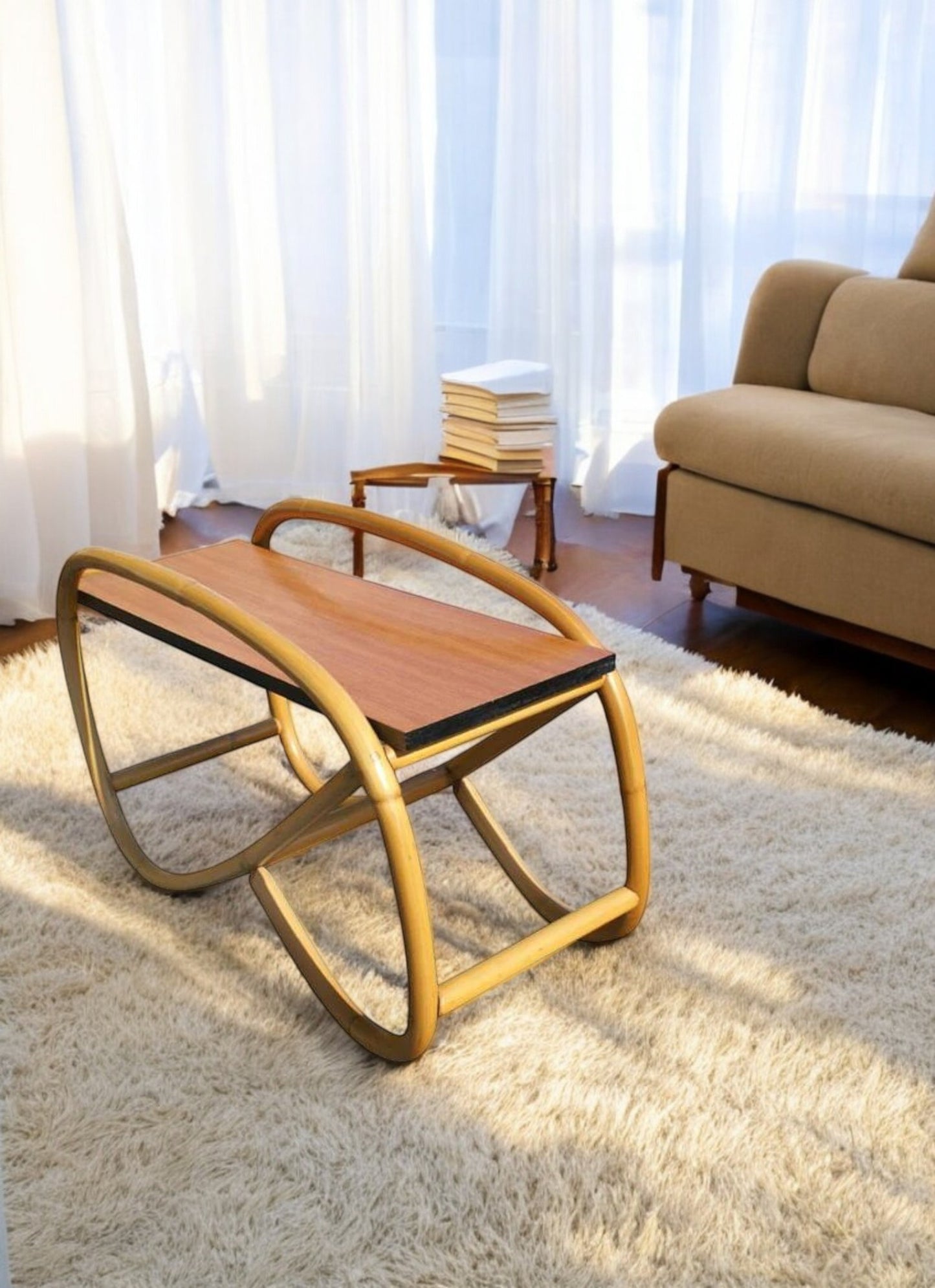 Ritts Tropitan Paul Frankl Rattan Side Table