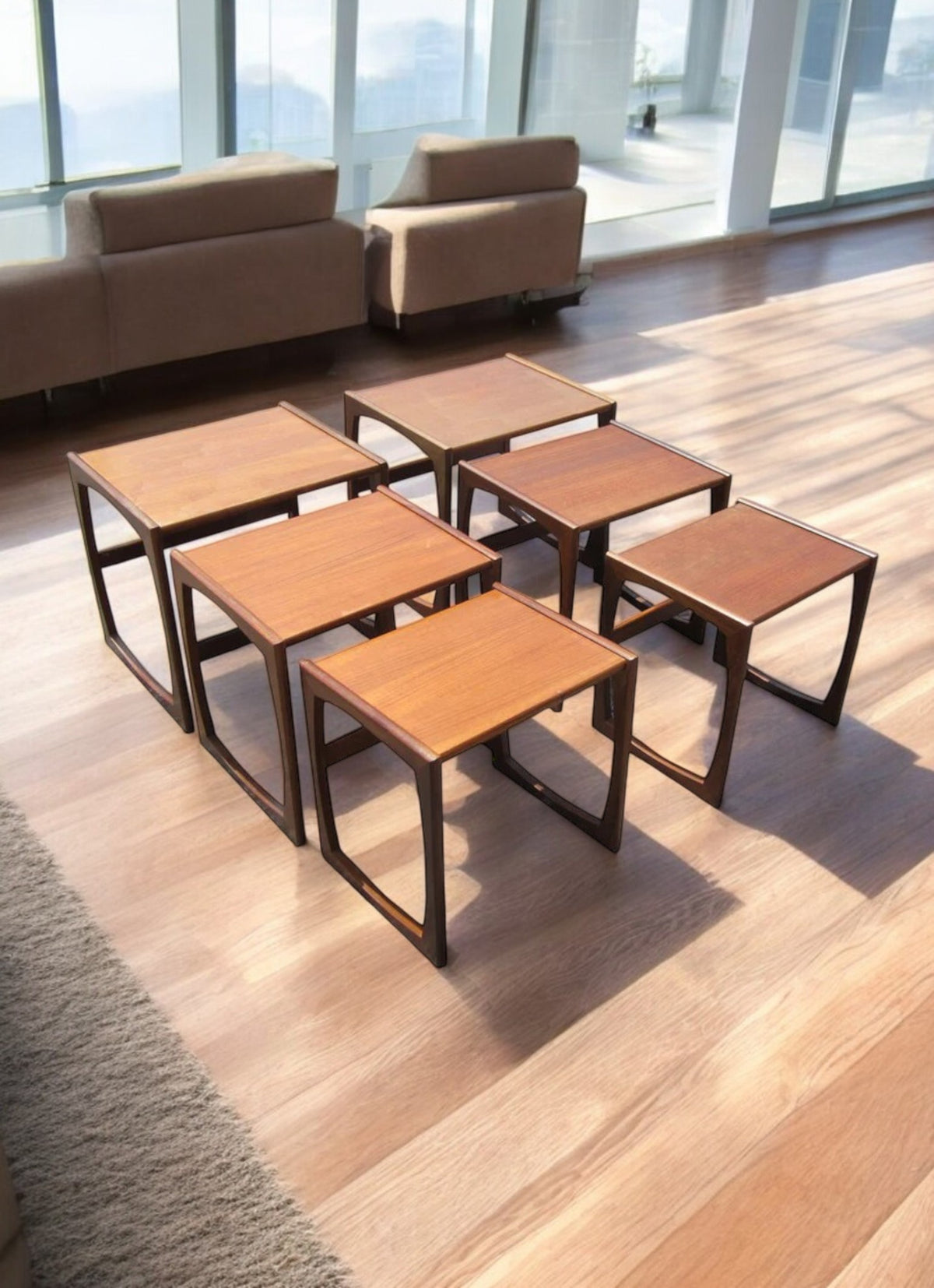 Retro Modern Table Top Set of Vintage Midcentury Modern Teak Nesting Tables | Metro Retro ...