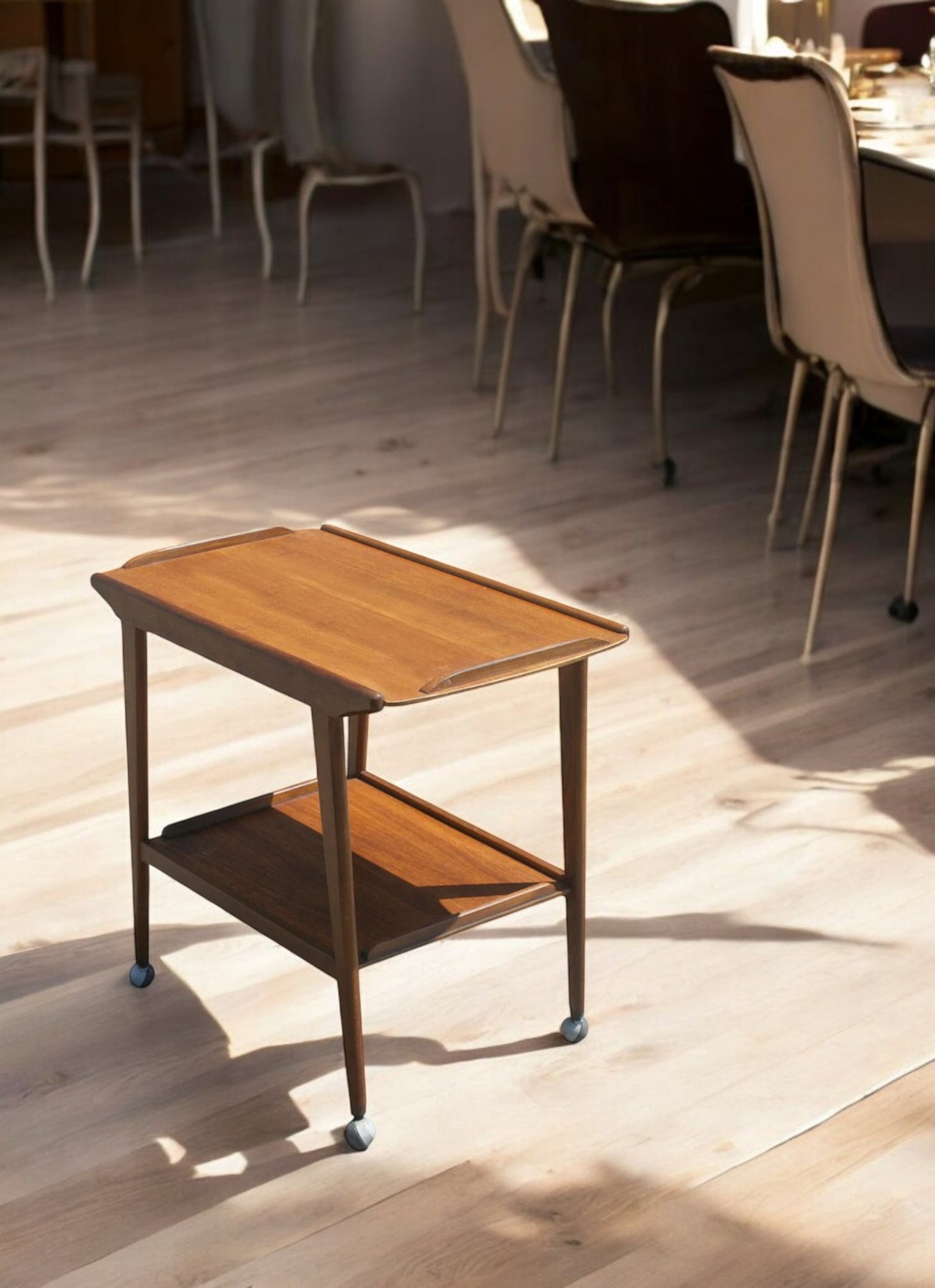 Teak Two Tier Serving Tea Cart Trolley by Remploy