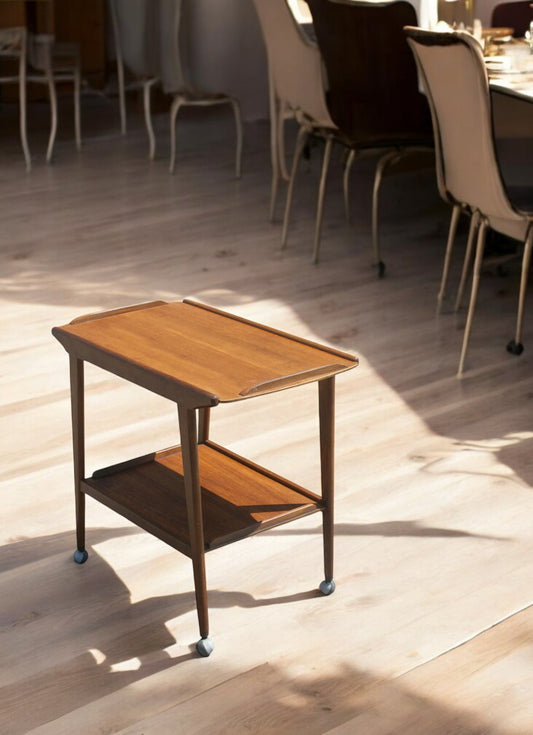 Teak Two Tier Serving Tea Cart Trolley by Remploy