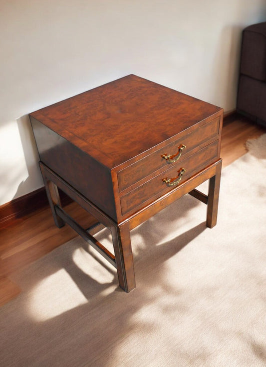 Vintage Mid Century 20″ wide Maitland Smith Burl Side Table