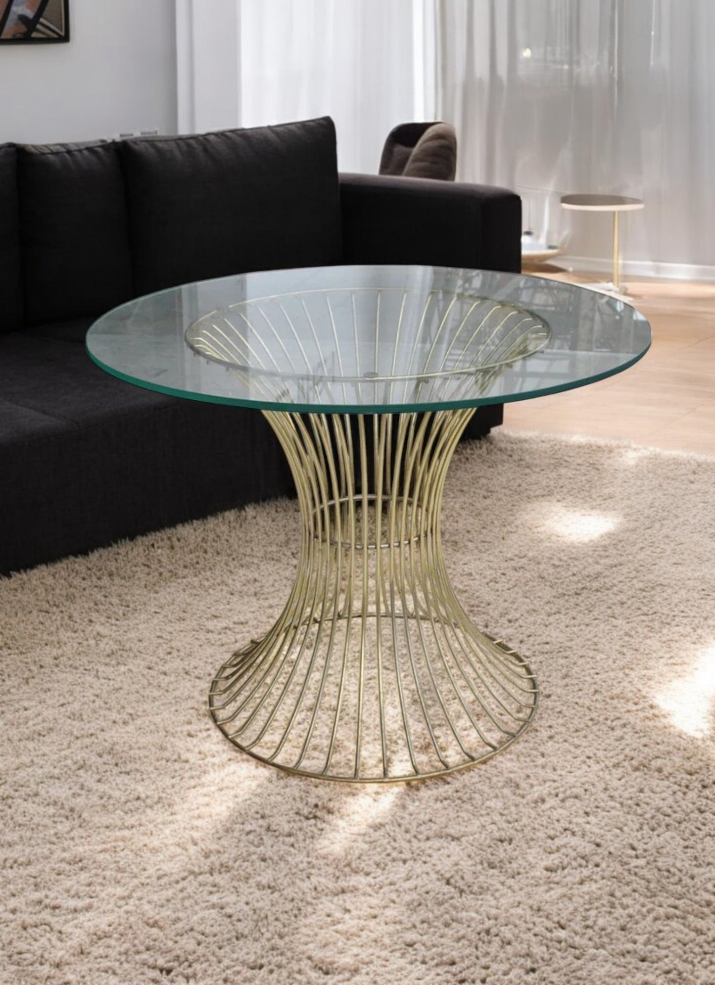 Vintage Mid Century 26″ round Platner Style Side Table