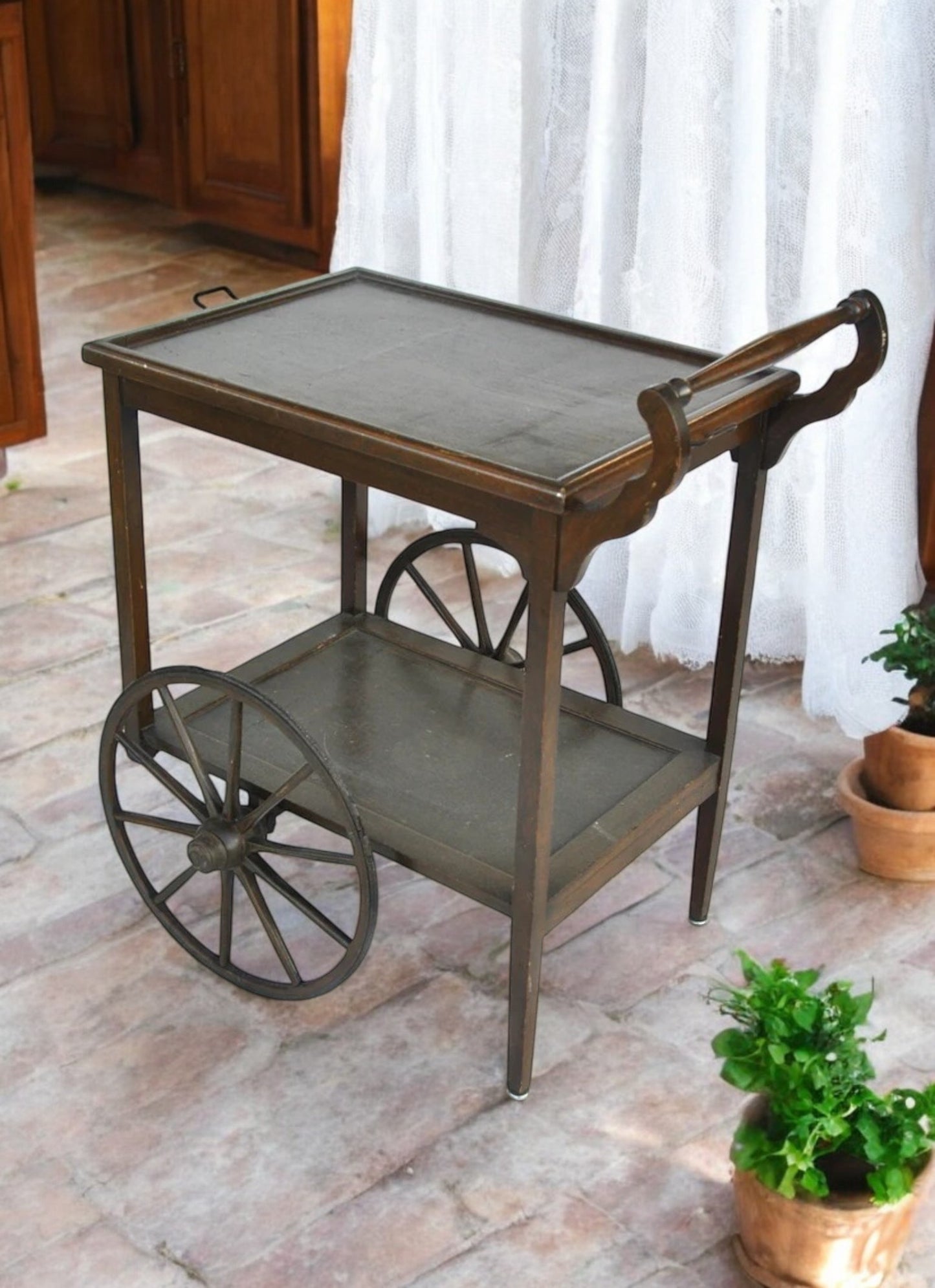 Vintage Two Tier Serving Tea Cart Trolley