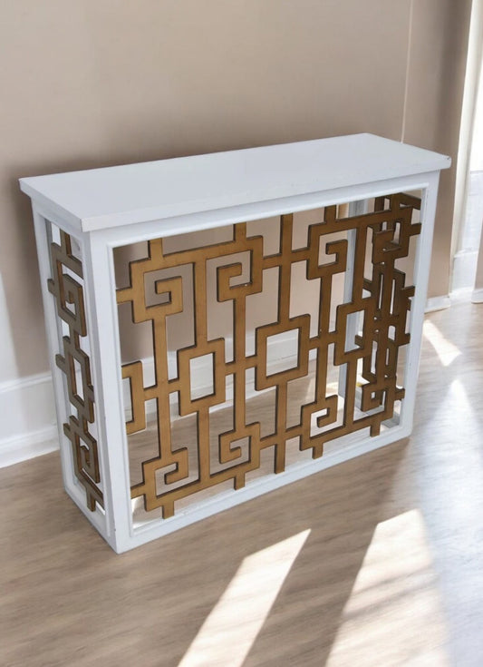 Modern 35.5″ wide Entry Side Greek Key Console