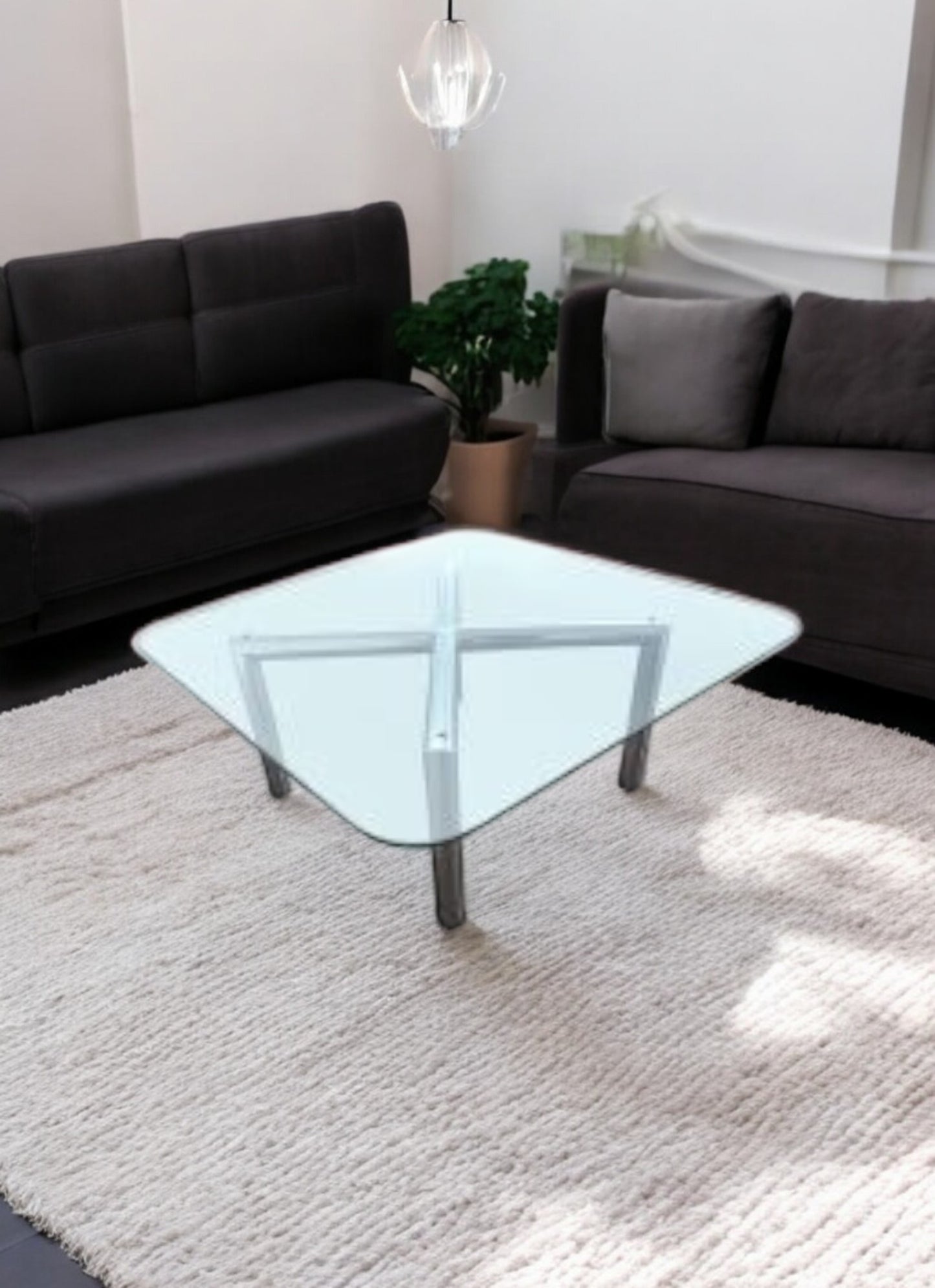 Pace Style X Base Tubular Chrome Coffee Table