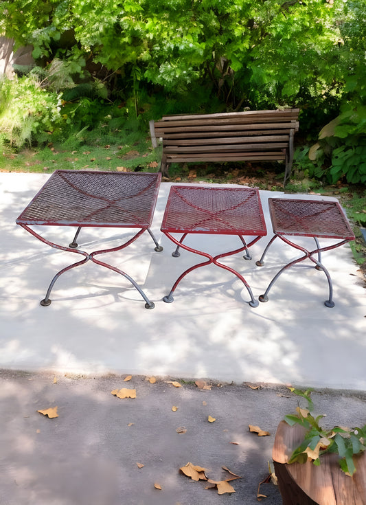 Set of Three Salterini Metal Outdoor Nesting Side Table (MS10190)