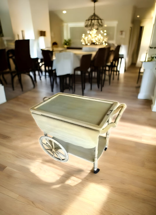 Vintage Drop-Leaf Serving Cart