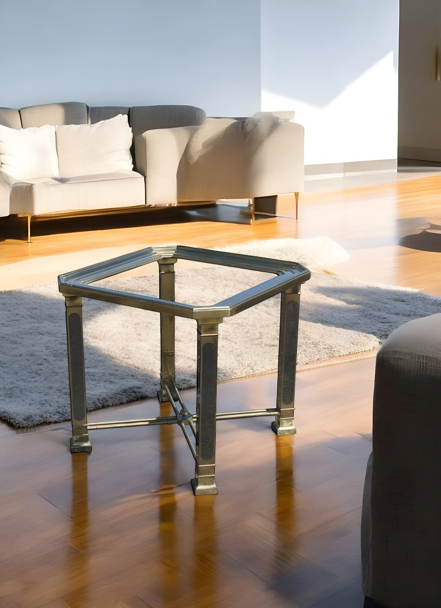 Vintage Hollywood Regency Brass Side End Table Base
