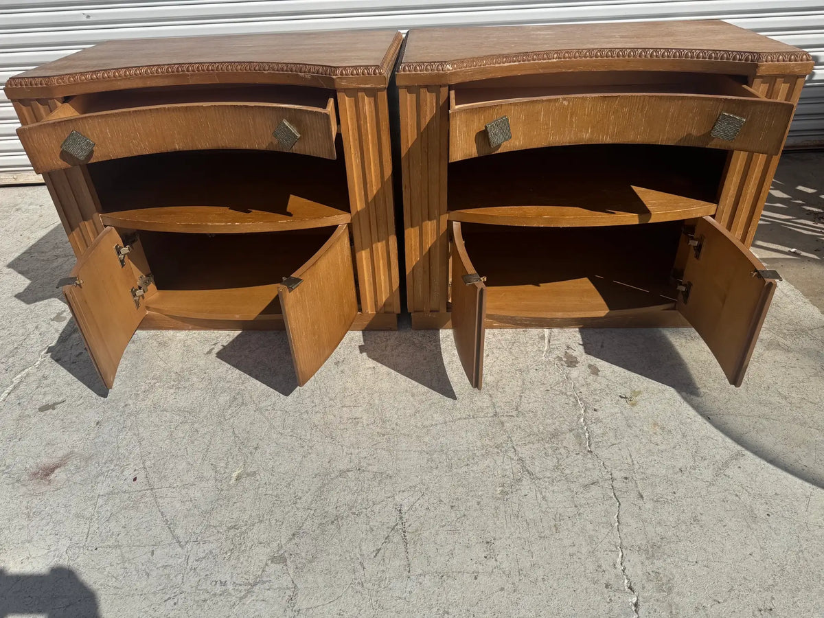 Pair of Century Furniture Mackintosh Style Nightstands w/ an Edinburgh Finish
