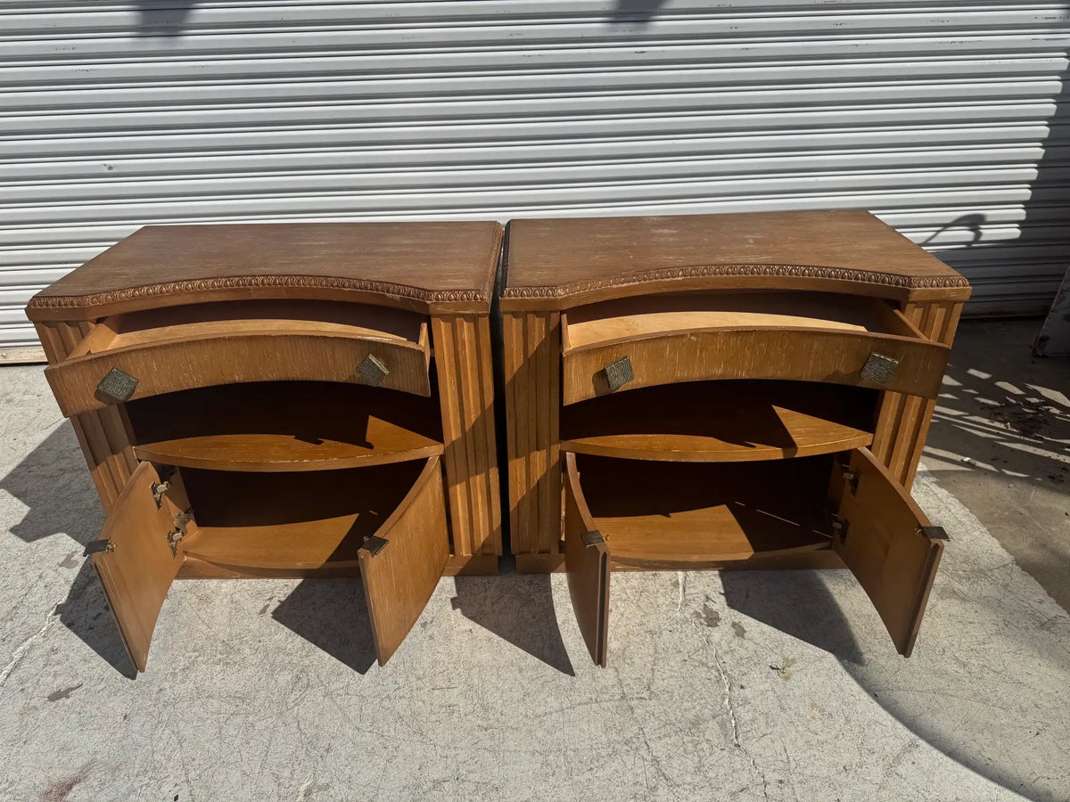 Pair of Century Furniture Mackintosh Style Nightstands w/ an Edinburgh Finish
