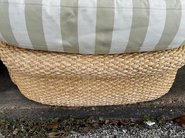 indoor wicker swivel chairs with textured weave design