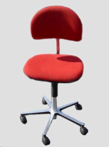 Vintage Cramer Office Chair Red Upholstered Chrome Base