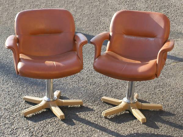Danish Vintage Orange Side Chairs