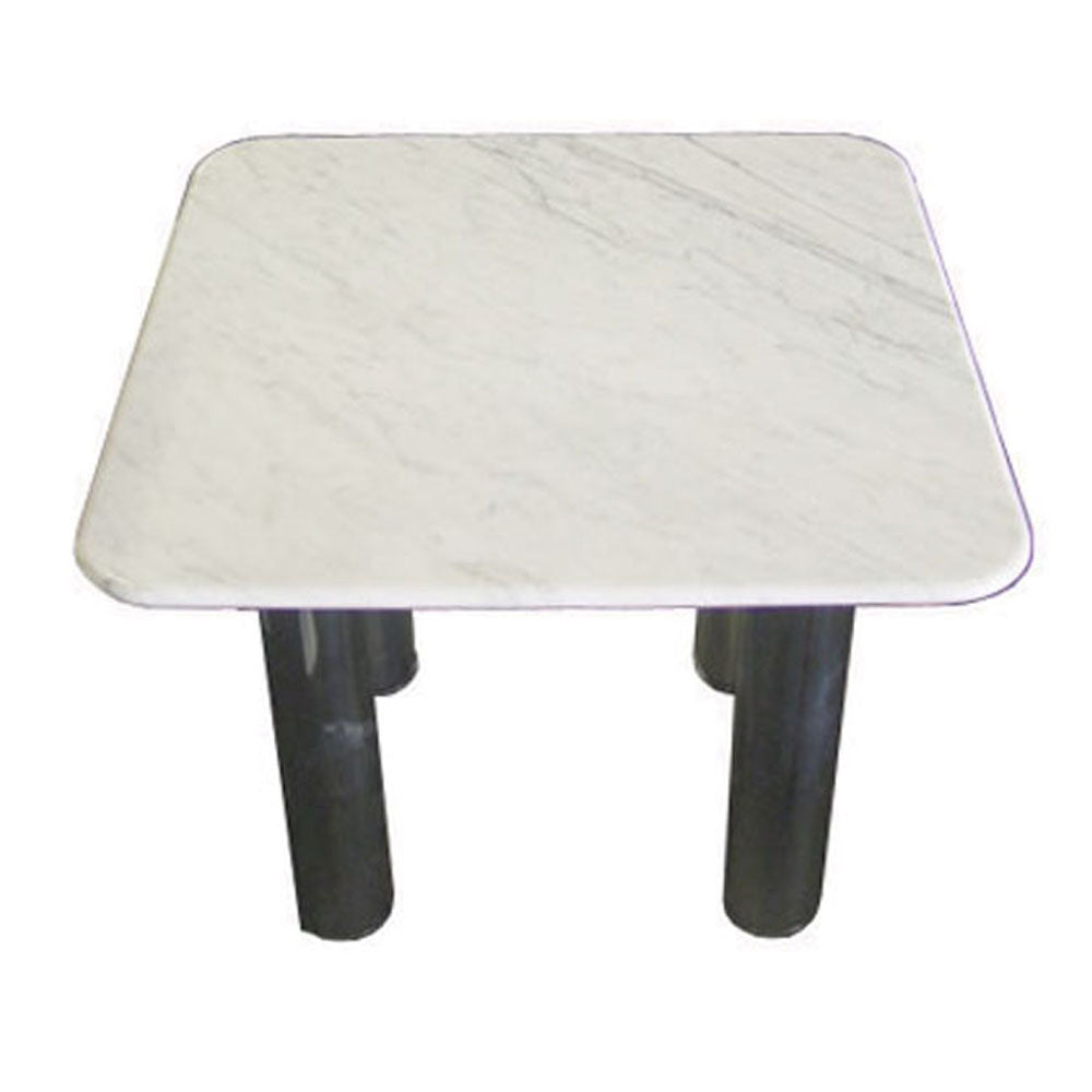 Mid Century Modern Carrara Marble Chrome Side End Table