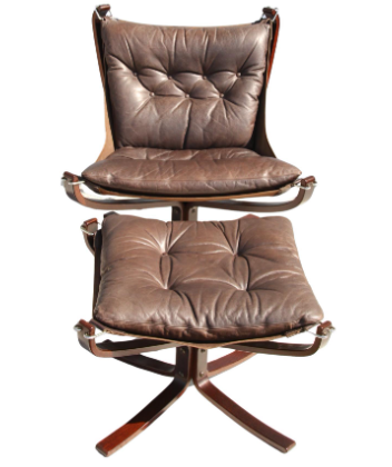 Vintage FALCON low back lounge chair with ottoman