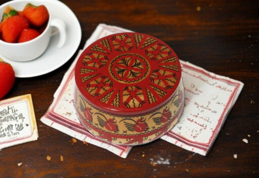 Antique Russian hand-painted trinket box