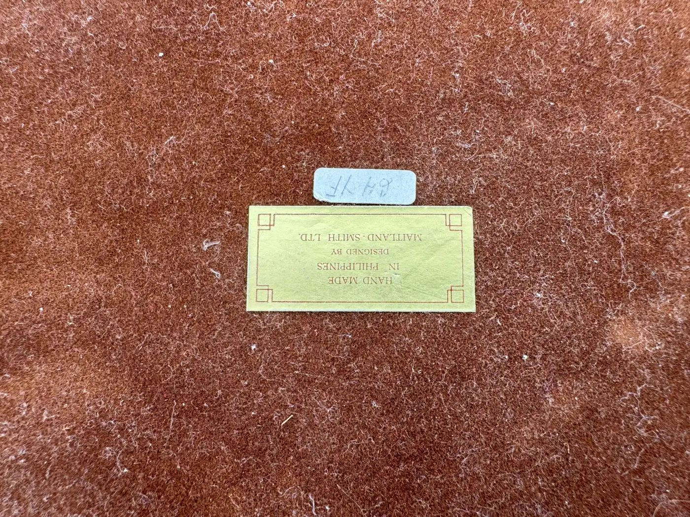 Maitland Smith handcrafted marble box with signature brass and pink veining