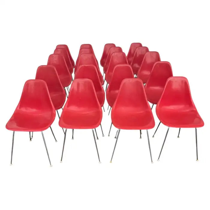 vintage fiberglass shell dining chairs set mid century modern seating