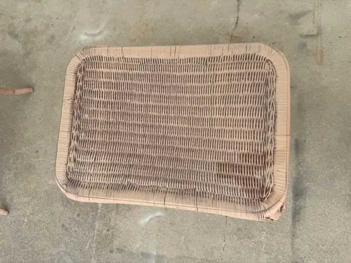boho style wicker side tables with glass top design