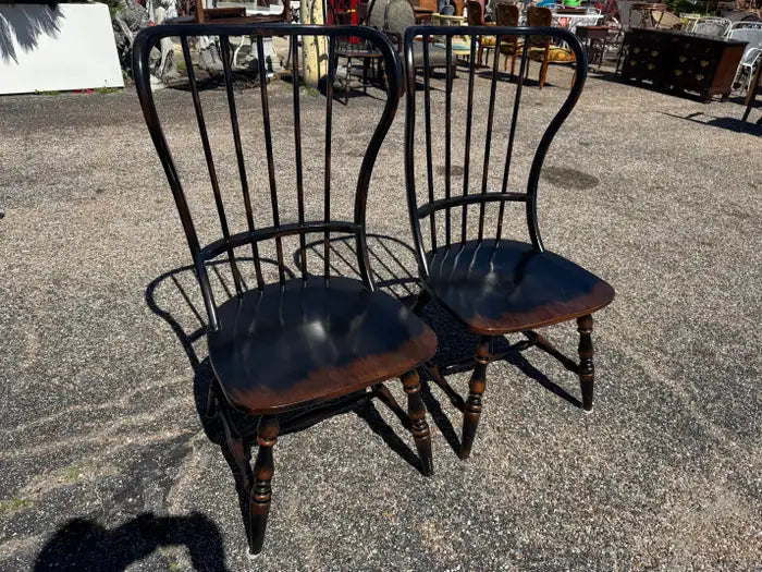 Black Spindle Back Chairs Classic Design