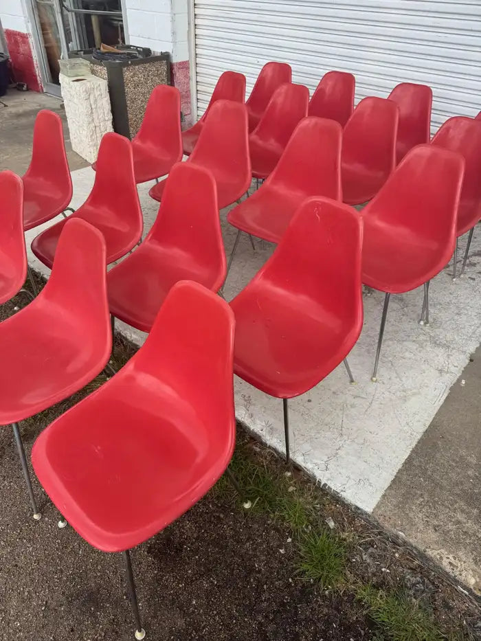 retro fiberglass side chairs dining set vintage modern furniture