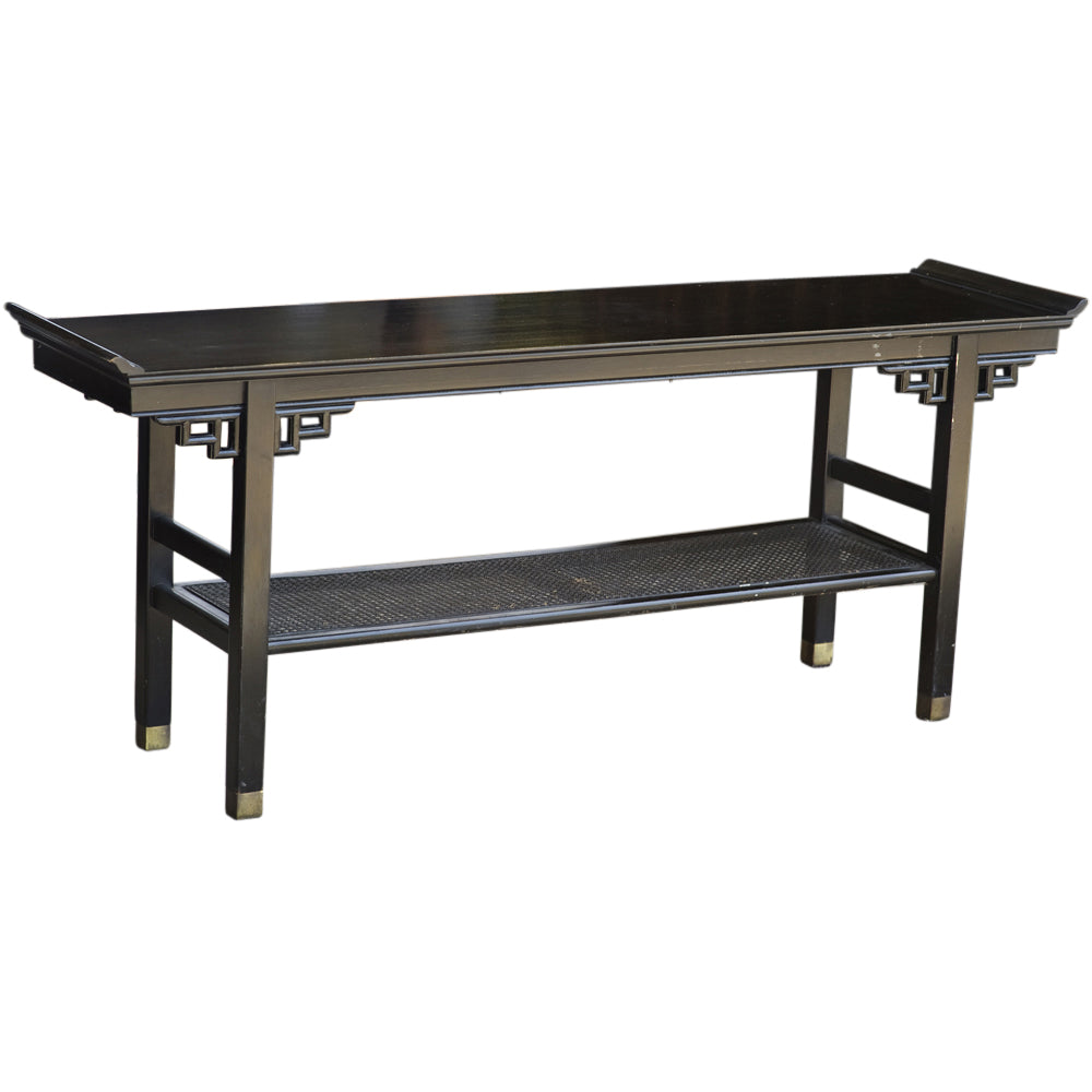 Mid Century Ebonized Console Table in the Manner Of James Mont