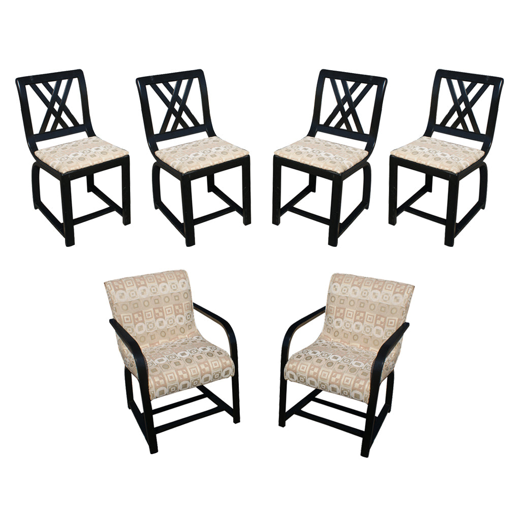 (6) Art Deco Heywood Wakefield Gilbert Rohde Dining Chairs (MR10423)