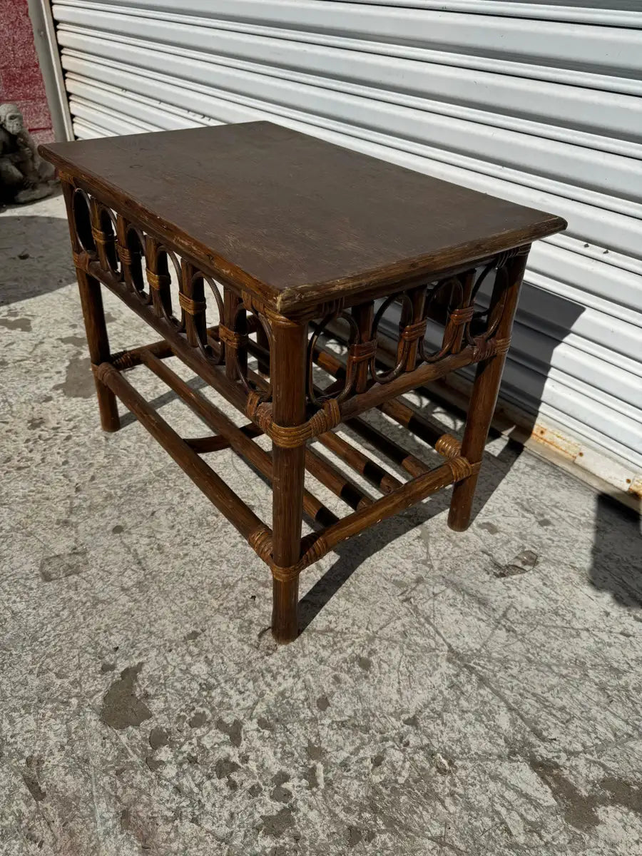 boho chic side table bamboo frame furniture